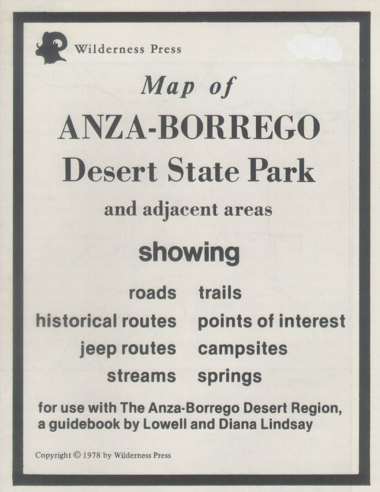 MAP OF ANZA-BORREGO DESERT STATE PARK and adjacent areas (CA).
